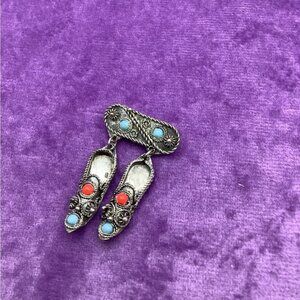 Bedouin Shoes Pin Yemeni Tribal Vintage